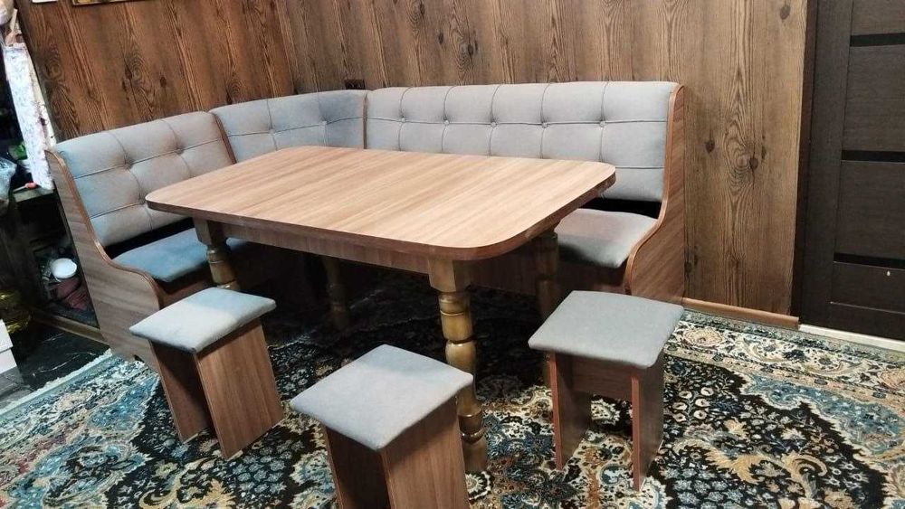 Кухонный уголок комплект/Уголок для кухни, стол табурет скамейка новый