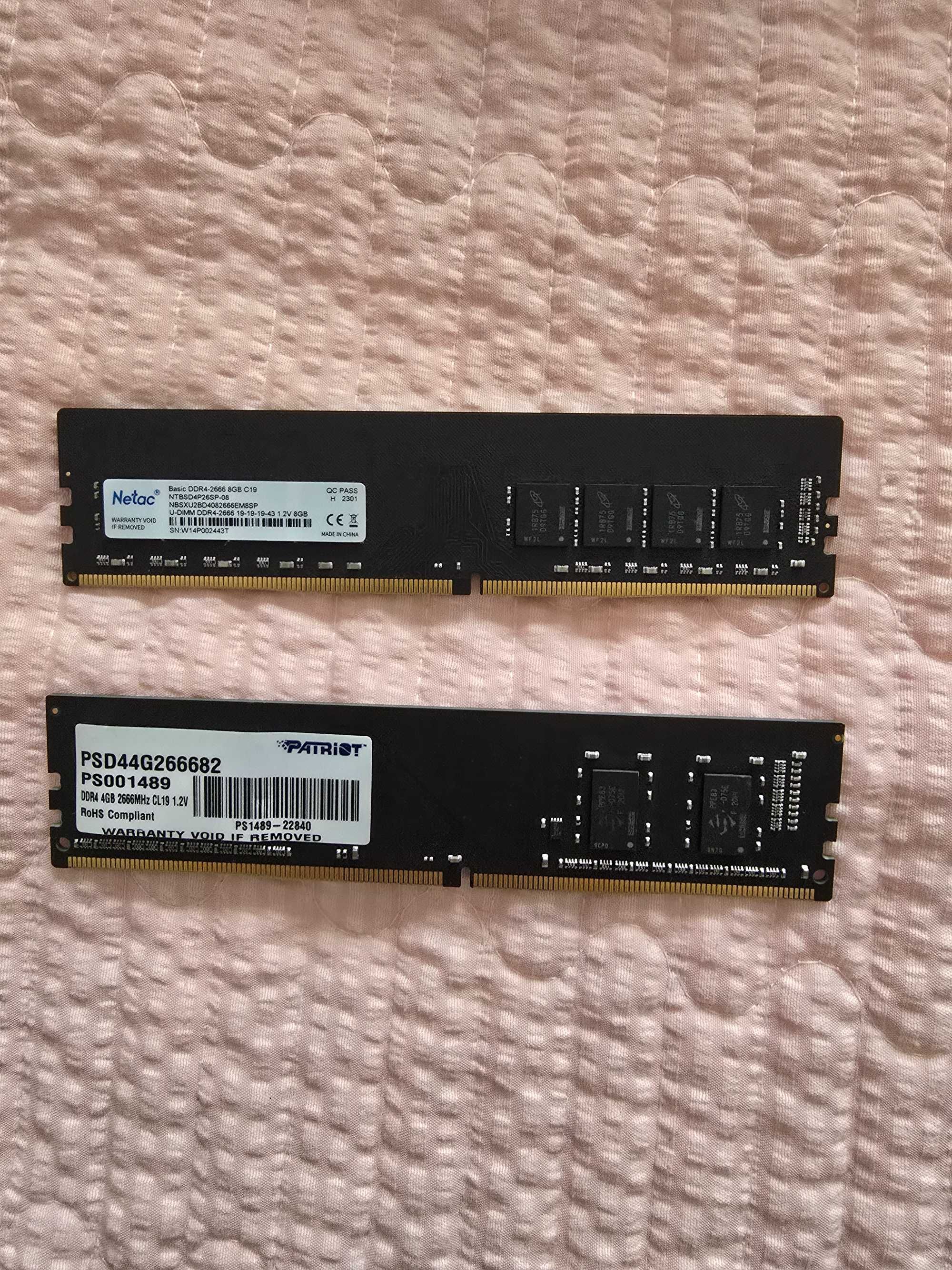 ОЗУ 8 гб, 4 гб DDR 4 2666 mhz