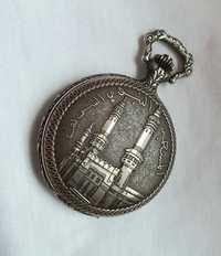 Carcasă hunter argintată, ceas buzunar, motiv Moscheea Profetului