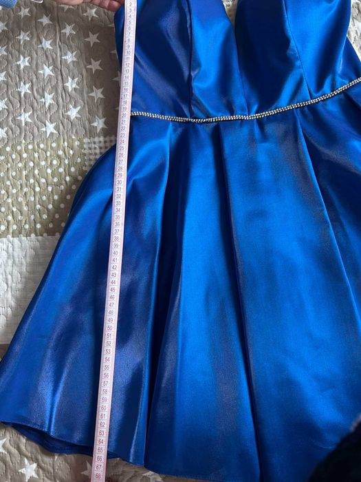 Къса,турско-синя официална рокля, подходяща и за бал