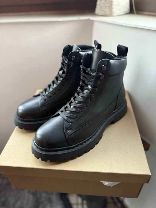 Tommy Jeans bocanci barbatesti din piele LaceUp negri marimea 44 noi