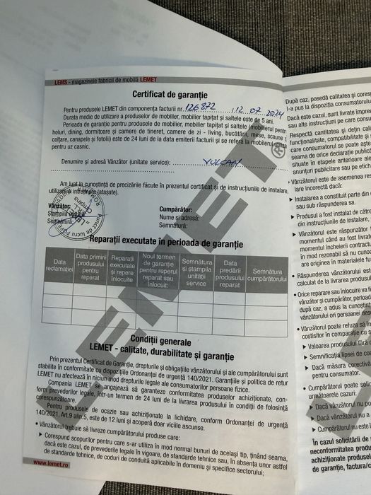 Pat Tapițat Lems cu saltea 1.40-200