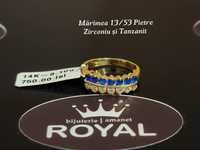 Bijuteria Royal :Inel aur 14k/3.10 gr Pietre Zirconiu și Tanzanit