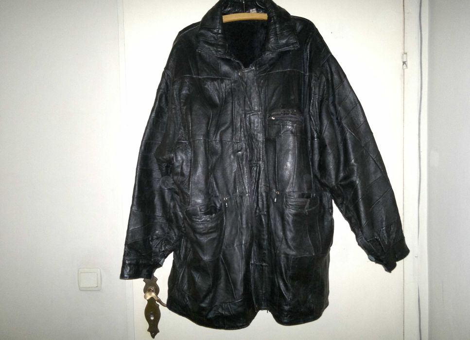 Мъжка шуба естествена кожа и вълнена подплата-80 lv