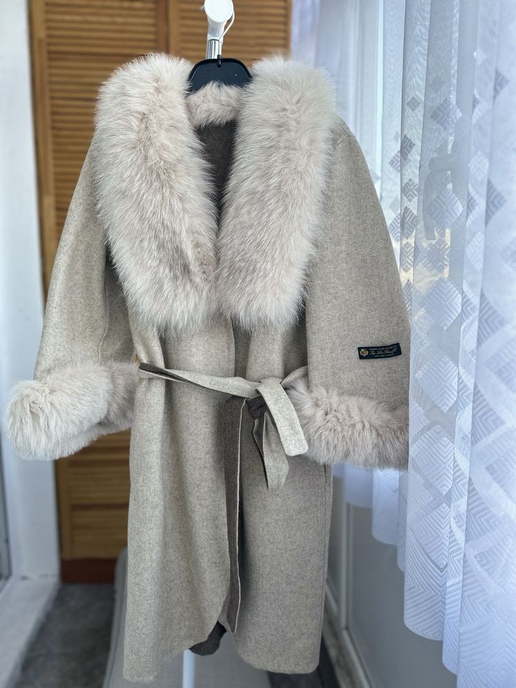 Palton alpaca cu blana naturala