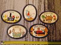 Set de 5 tablite decorative din ceramica pentru usi