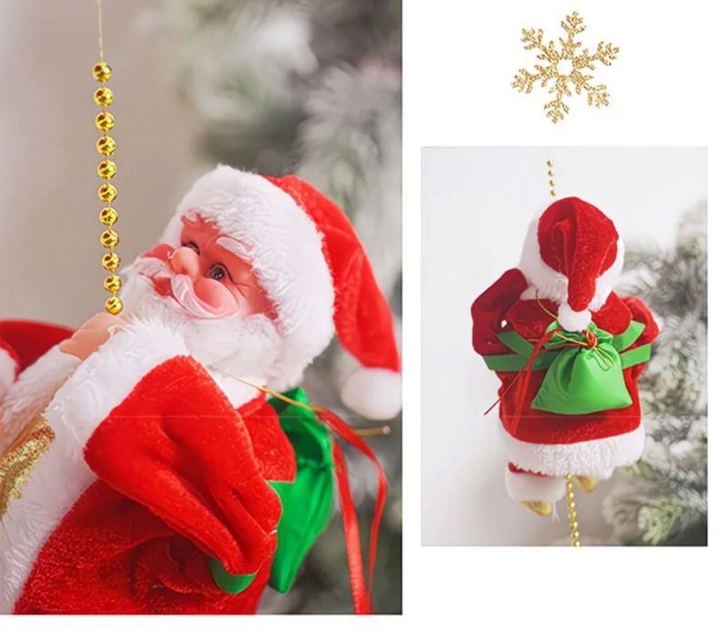 Музыкальный Дед Мороз ,двигающийся вверх и вниз .Подвесной