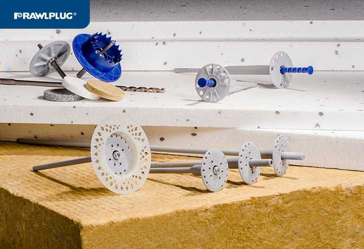Dibluri izolatie fatada RAWLPLUG R-TFIX-8S / R-TGIX-8M și flanșe KCX