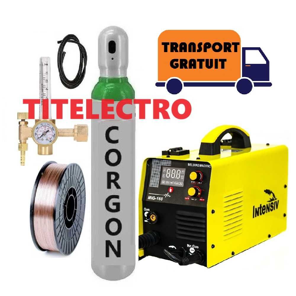 Aparat sudura MIG 160i INTENSIV + tub 8L plin + reductor + sarma