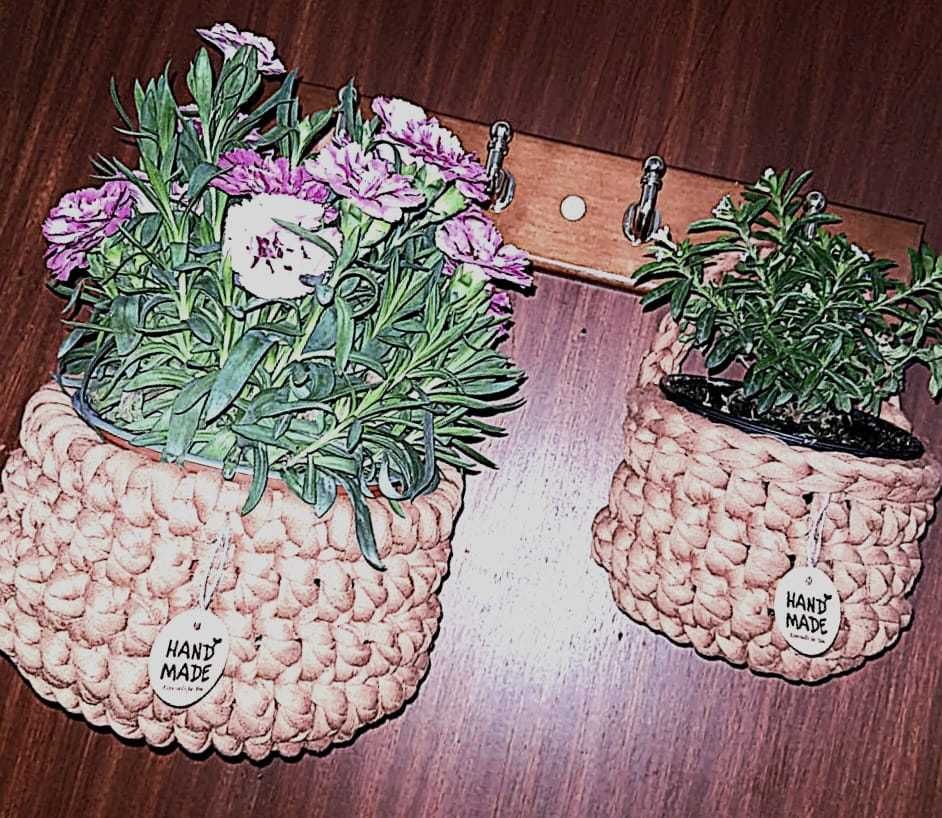 Coșulețe din croșet handmade bumbac natural 100%reciclat