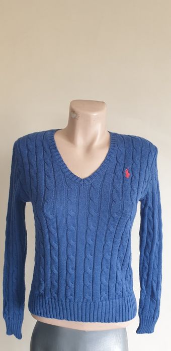 POLO Ralph Lauren Cable Pima Cotton V - Neck S ОРИГИНАЛ Дамски Пуловер