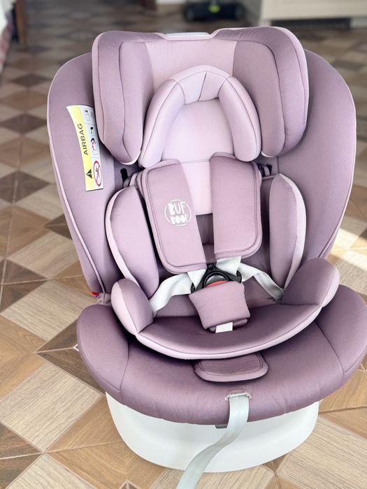 Scaun auto Buf Boof, mov - lila, rotativ, cu isofix,0-36 kg, 40-150 cm