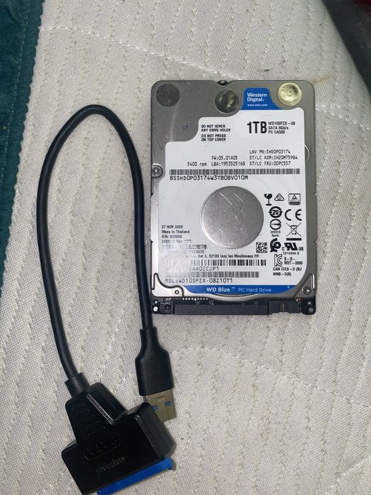 Hard disk wd-blue 1tb+adaptor de la isb la data 3
