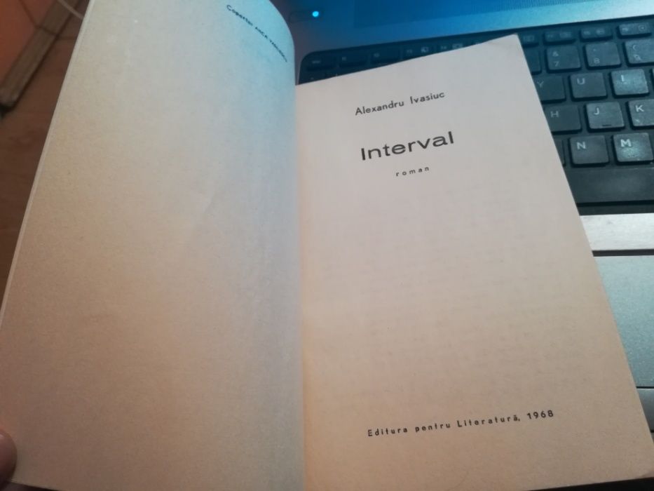 Interval,, Al. Ivasiuc, Editura pentru Literatura, 1968