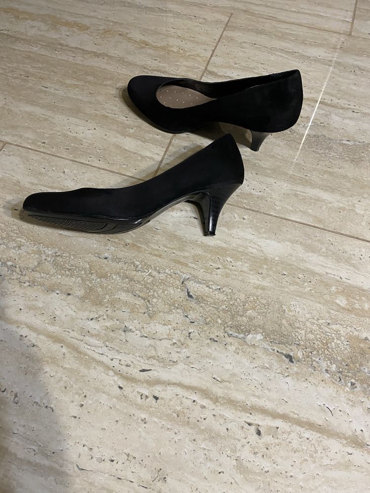 Pantofi negri cu toc mic, brand Alfani, 37,5