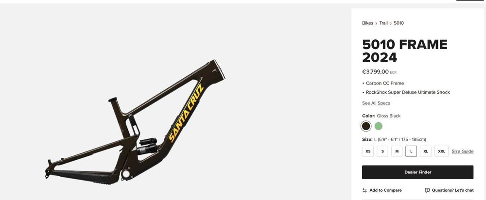 Cadru Santa Cruz 5010 CC 2024 Rockshox Ultimate