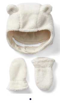 Baby GAP caciulita&manusi fleece 3-6 luni