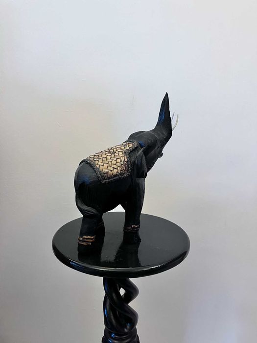 Set 2 bibelouri statuete elefant din lemn mari bibelou ieftin