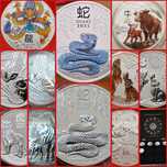 Perth Mint Lunar 3 III de 1/2, 1, 2 si 5 oz monede lingou argint 999