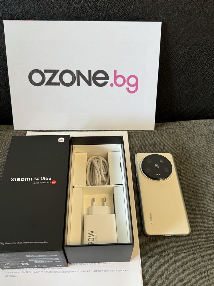КАТО НОВ 512GB Xiaomi 14 Ultra 16GB 5G Гаранция Ozone 2027г. White