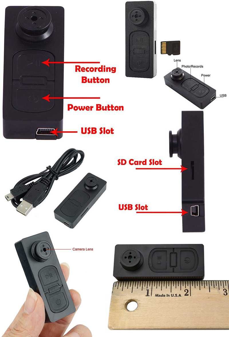Nasture cu Camera Spion ,mini camera nasture camasa spy microfon negru