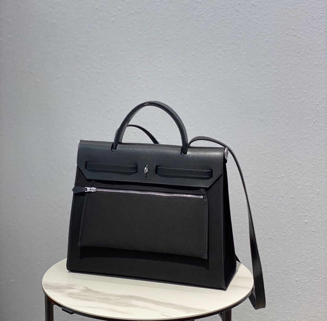 Geanta Hermes Herbag, negru, tip Premium