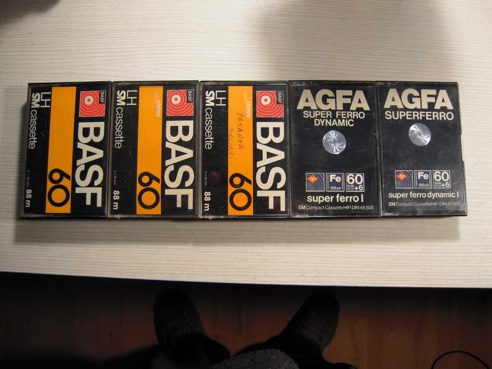 LOT de 5 casete audio 60 minute in imagini (3 BASF si 2 AGFA)