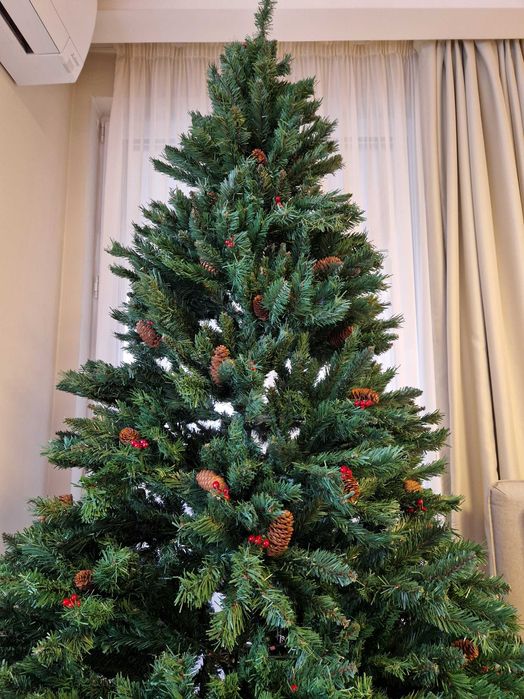 Елха с шишарки и глог 210см