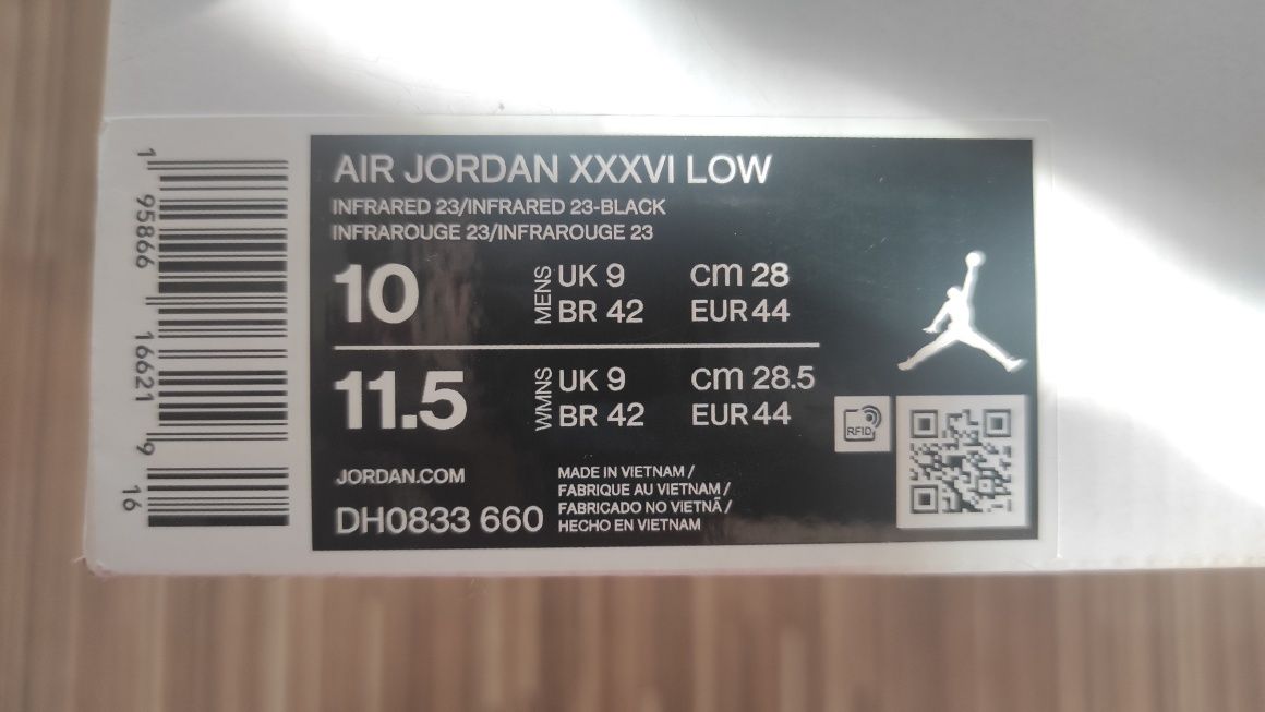 Air Jordan 36 low (infrared 23/ infrared 23-black)