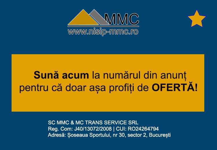 OFERTĂ! 50%Reducere la transport nisip & pietriș - București, Sector 2