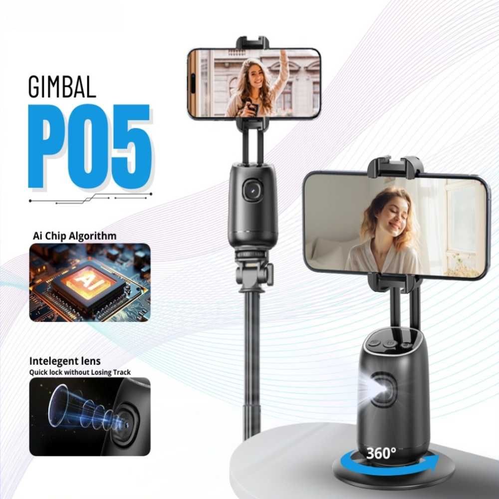 TOKQI P05 Desktop Gimbal – AI настолен gimbal с 360* проследяване