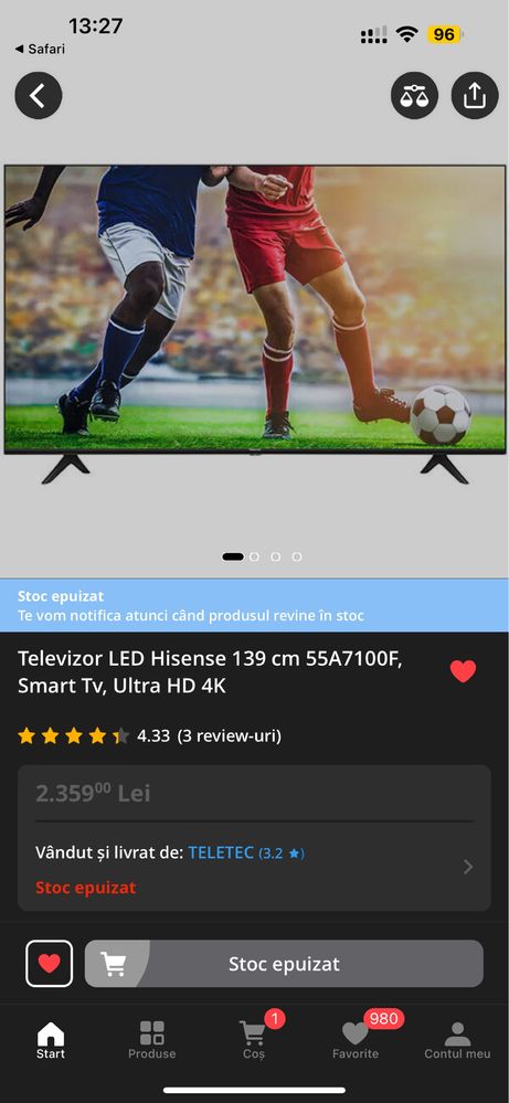 TV Hisense 4k UHD LED 138 139 55 Smart wifi factura impecabil ca nou