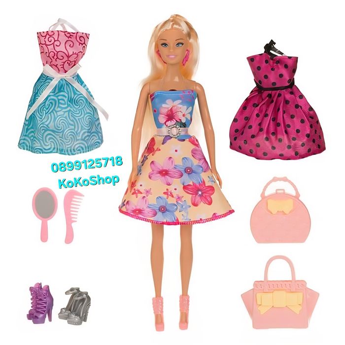 Кукла с рокли,чанти,обувки и аксесоари
