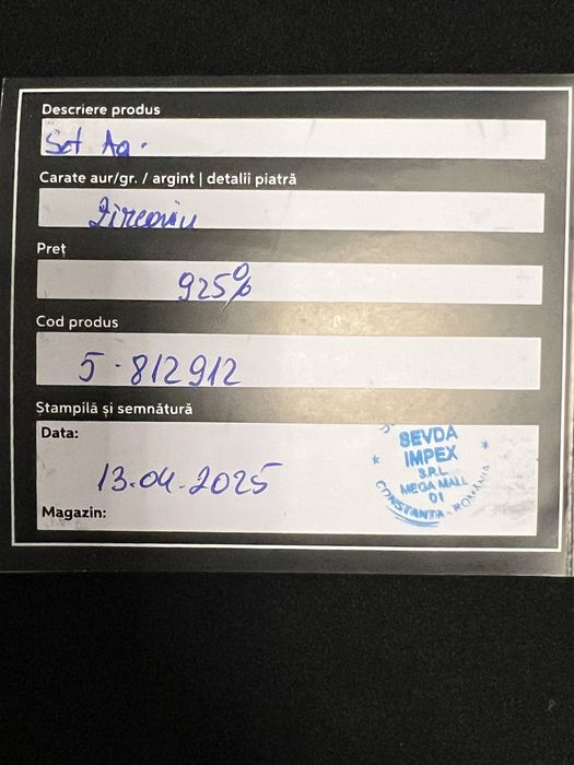 Set de argint, format din cercei si pandantiv- Sevda