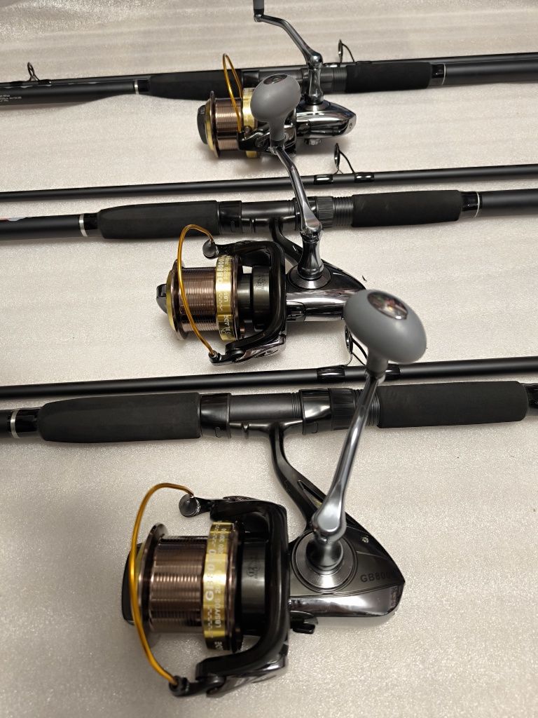 SET 3 Lansete Somn 3.0m Diamant ALB CatFish + 3 Mulinete GB 8000