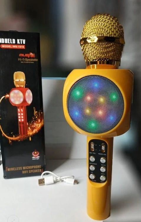 Беспроводной микрофон-караоке Bluetooth WS-1816 с подсветкой