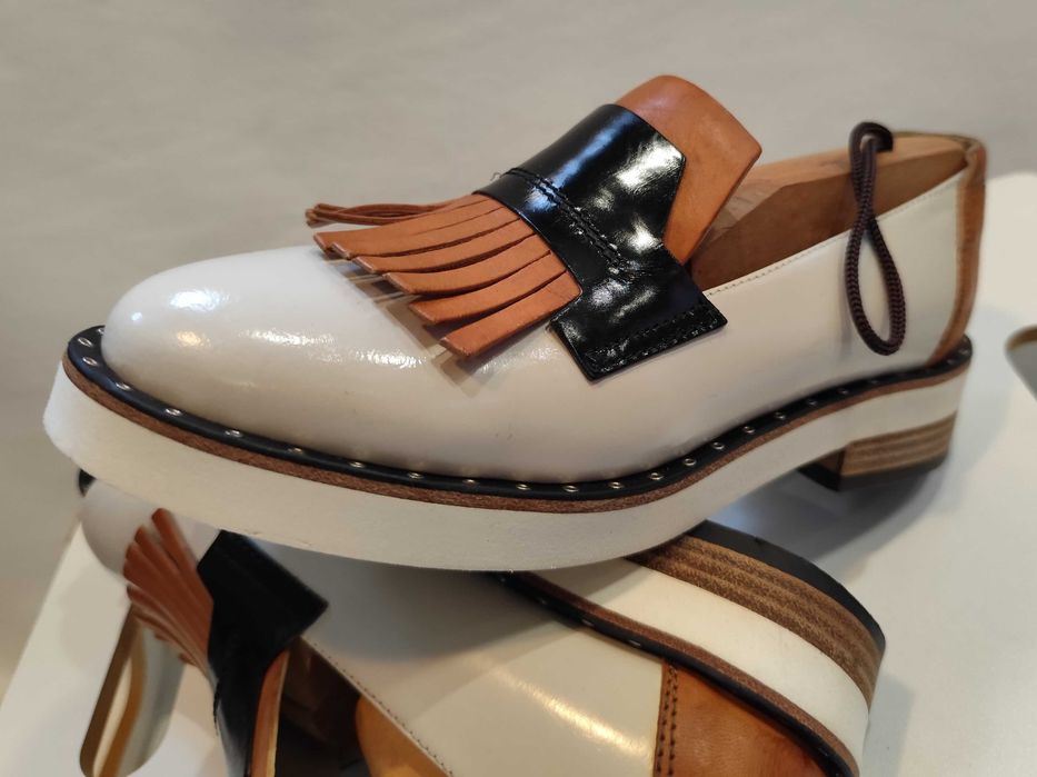 Pantofi mocasini 36.5 loafer Vic Matie piele naturala lustruita