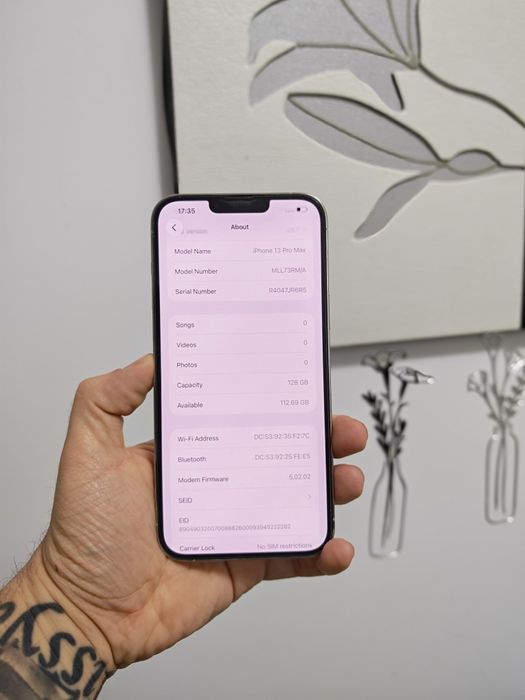 iPhone 13 Pro Max Silver 96%Bat Stare foarte buna totul original