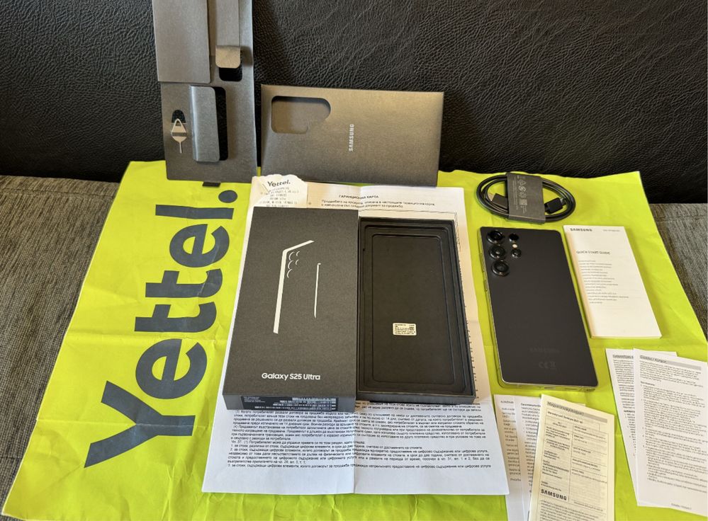 КАТО НОВ 512GB Samsung S25 Ultra Yettel Гаранция 2028 г. Black