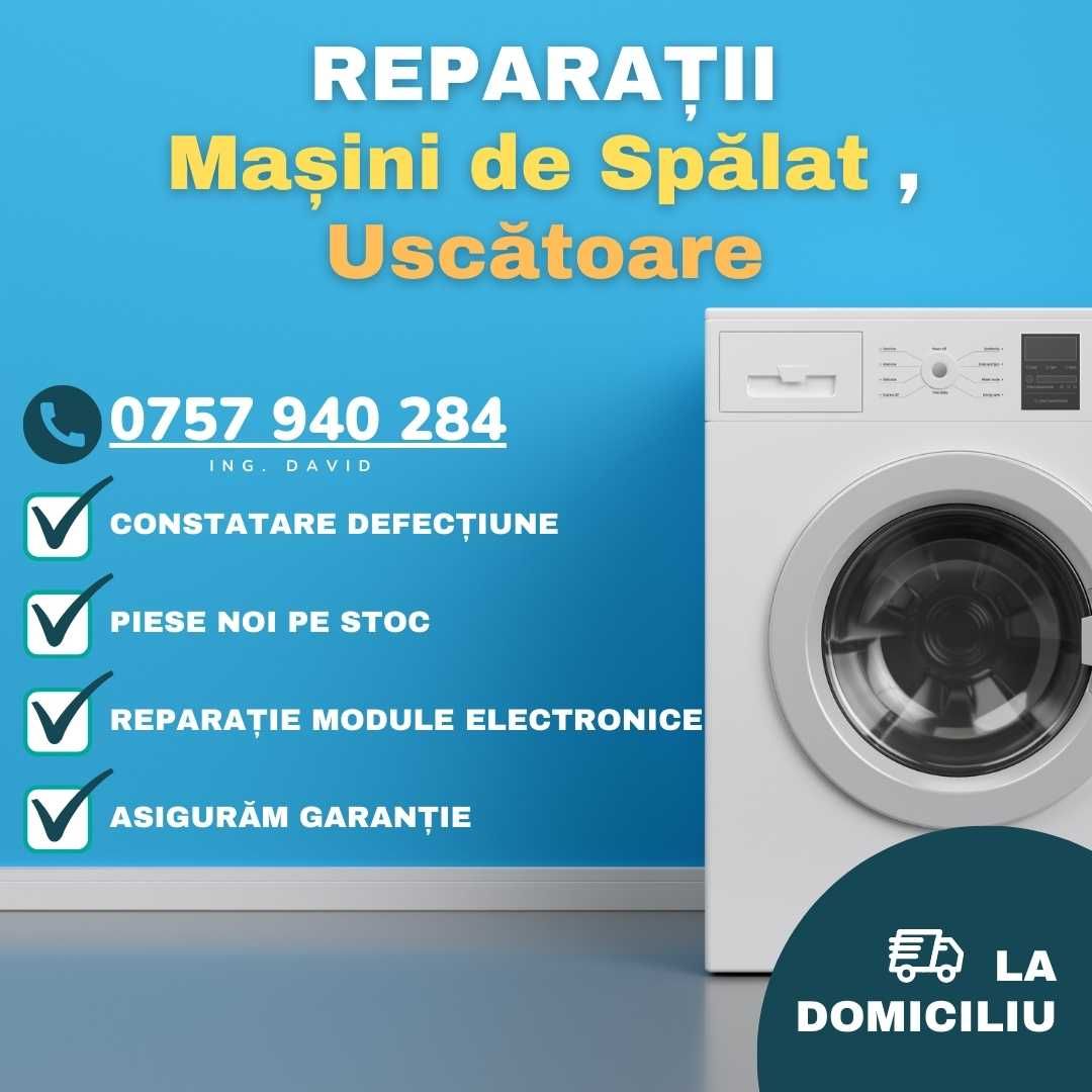 Reparatii masini de spalat, uscatoare LA DOMICILIU