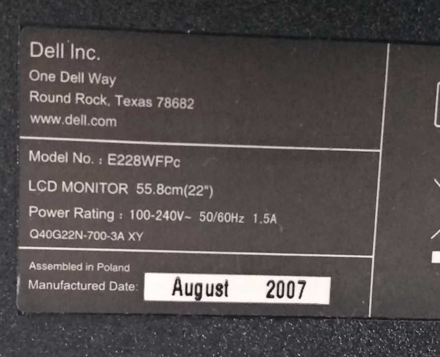 Monitor LCD Dell E228WFP, 22''