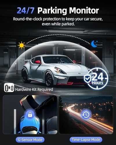 Нов 4K двоен видеорегистратор с 5.8GHz WiFi, нощен режим G-сензор кола