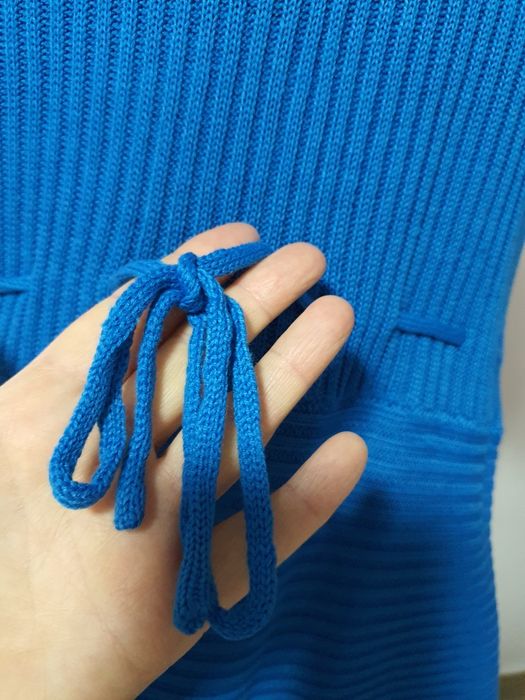 Vesta bumbac handmade, albastru electric pentru rochii, fuste, blugi;