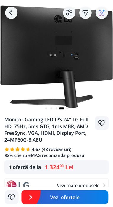 Monitor LG Gaming LED IPS 24'' LG Full HD
