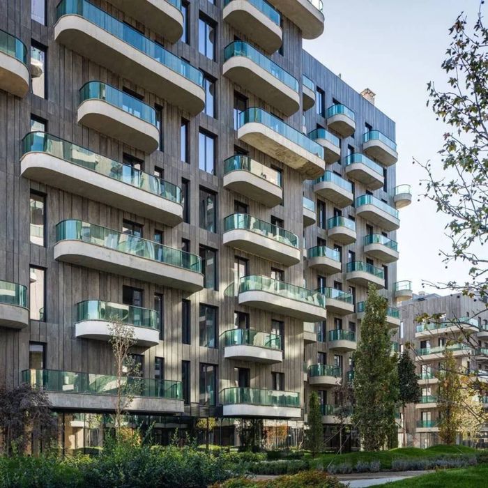 Новостройка ЖК Parkwood 2 комнатная 10 этаж, 42м2+5м2 балкон. Коробка