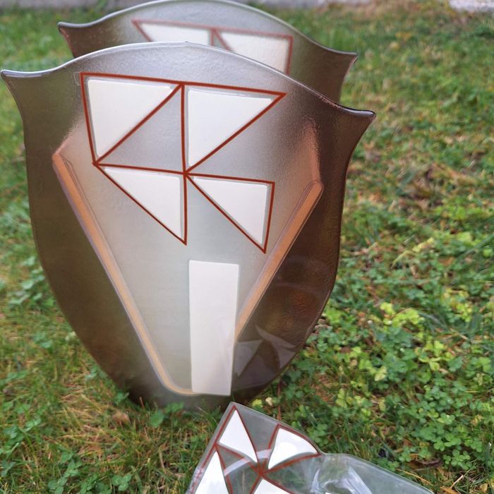 Ваза с пепелник от стакло мурано по дизайн на Mario Bizzolli