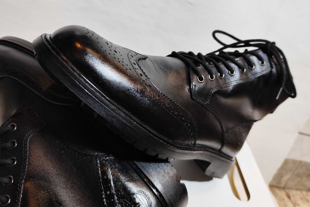 Ghete lace up 42 brogue Timberland piele naturala moale negru