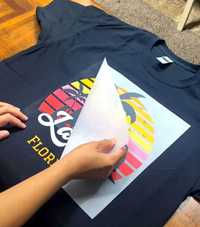 Принт на одежде дтф печать вышивка логотипов нанесение футболка