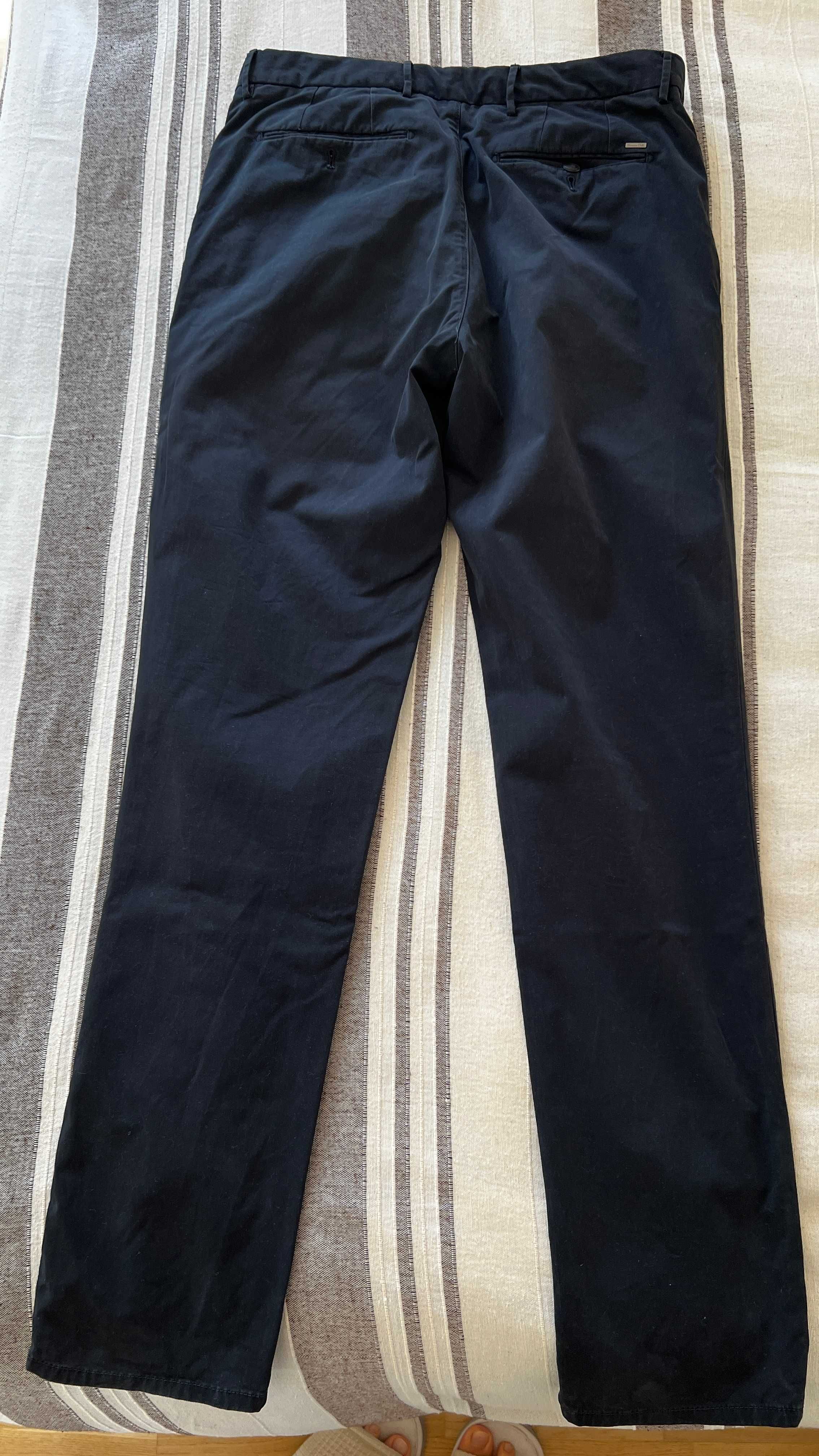 Pantaloni chino Massimo Dutti bleu marin, 29, Fine Cotton, Slim fit