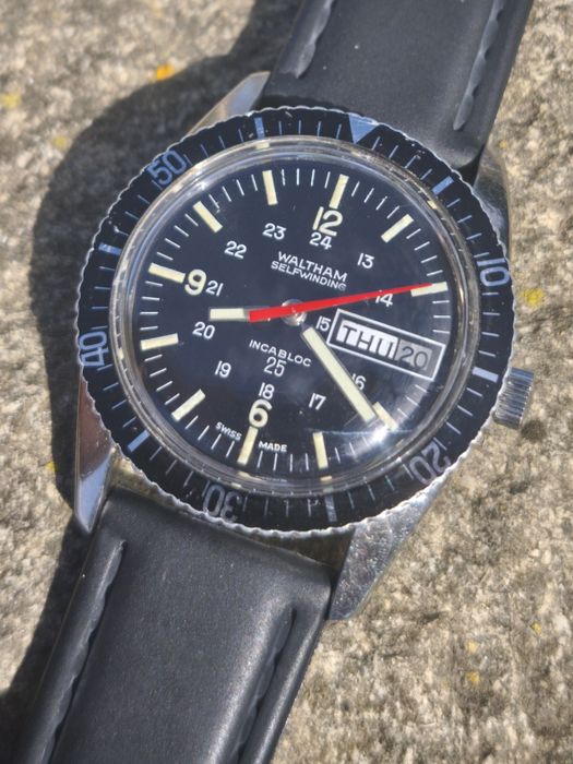 Ceas Waltham skin Diver, automatic , day date , 25 jewels